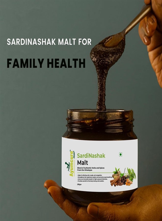 Ayumcure SardiNashak Malt 200G | 25+ Ayurvedic Herbs & Spices with Ginger, Turmeric, Tulsi, Mulethi, Cinnamon & Cloves | Relieves Cold, Cough & Congestion | Boosts Immunity & Easy Breathing - Image 2